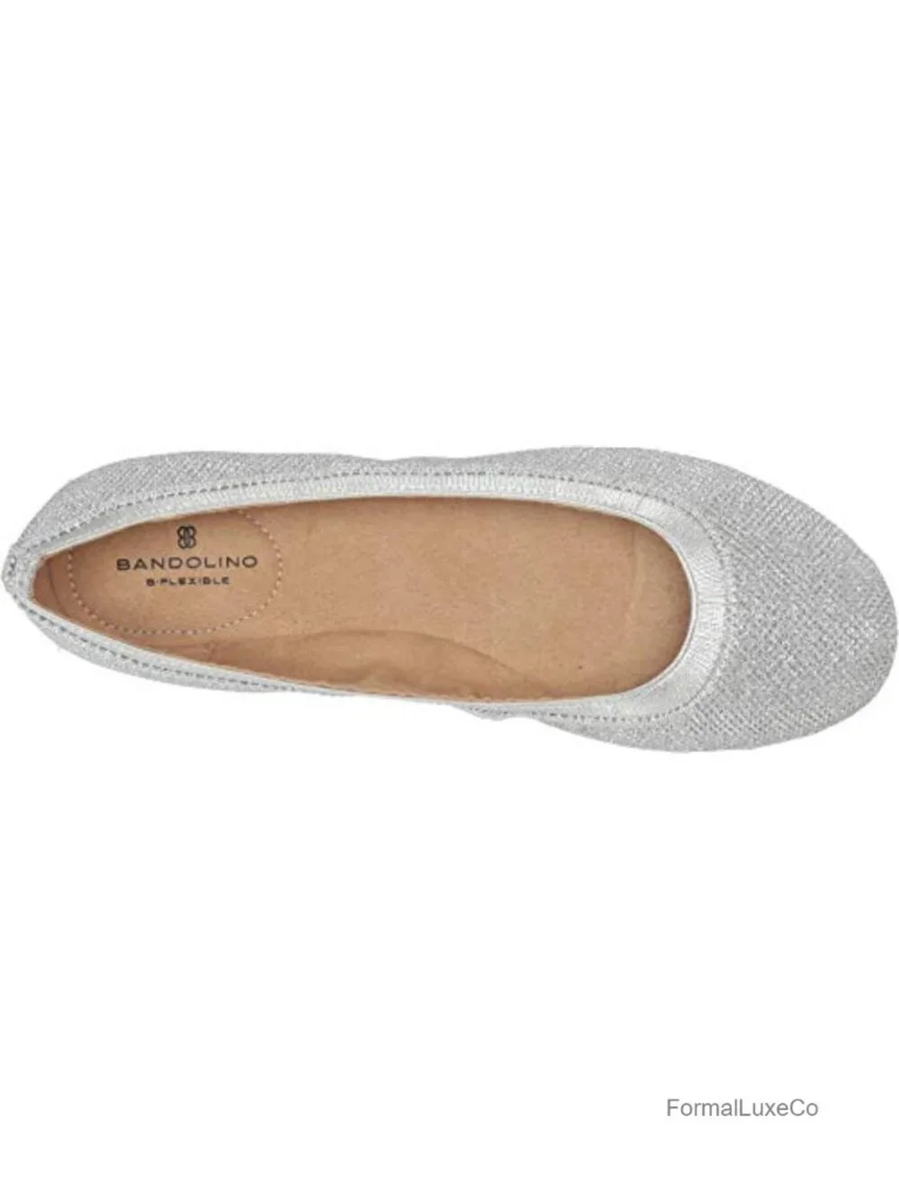 Ballet Flat with Glitter, Rhinestones, Slip-On, Elastic Topline